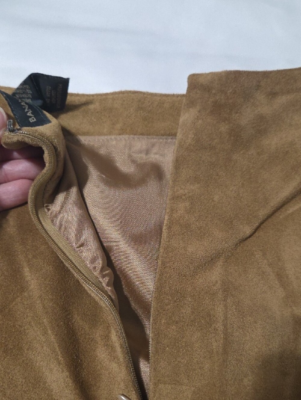 Banana Republic Brown Suede Leather Mini Skirt Y2K Size 4 - Picture 6 of 8